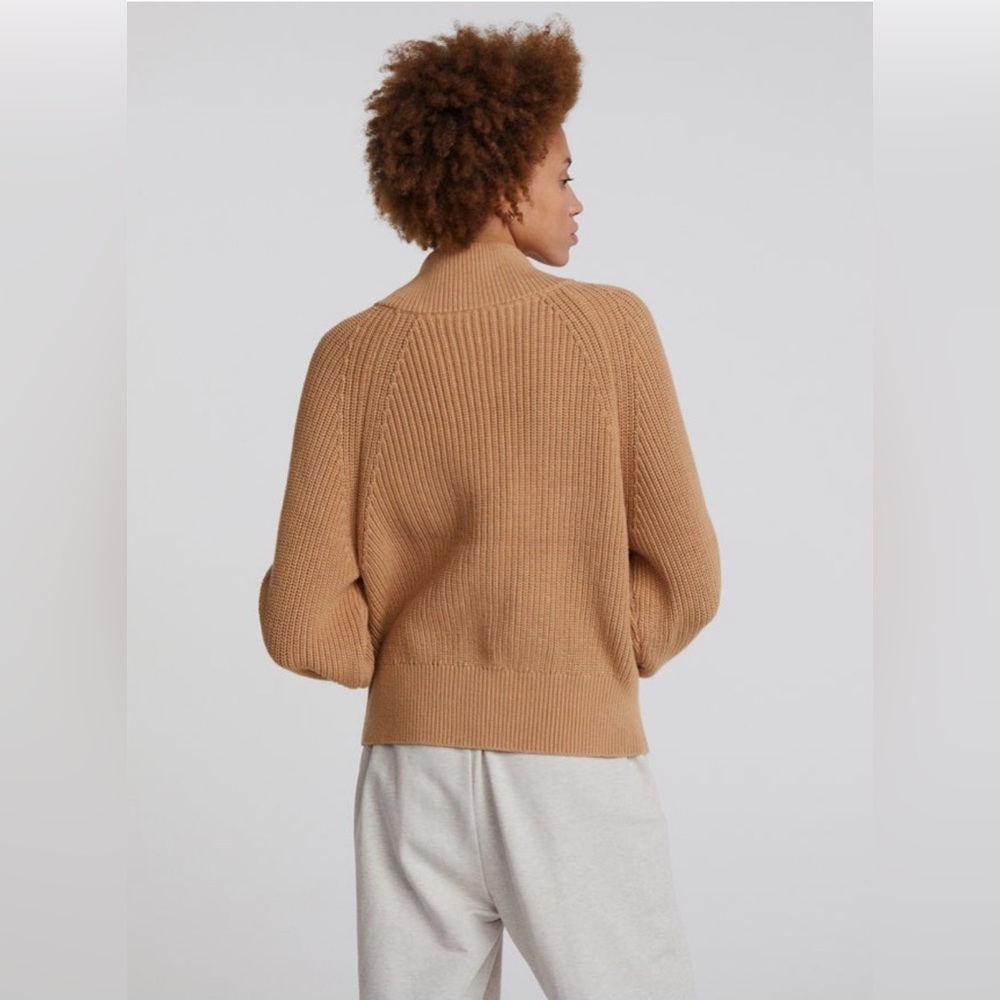 Varley Delfern Jacket Iced Coffee Zip Knit Sweater Coat M - Picture 2 of 10